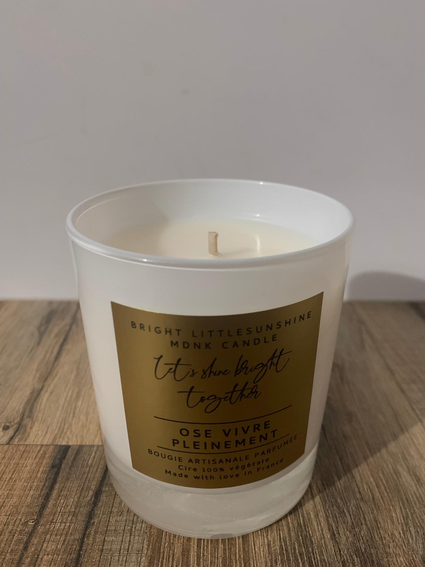 ☀️OSE VIVRE PLEINEMENT ☀️ 230g cire - OR & WHITE